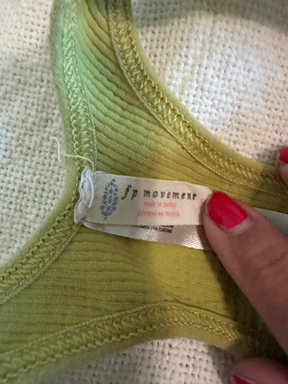 Freepeople Movement Ribbed Olive Green Racerback Crop Tank - Picture 2 of 6